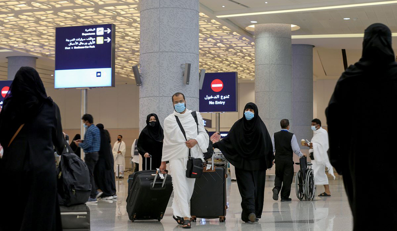 Muslim pilgrims arrive at King Abdulaziz International Airport